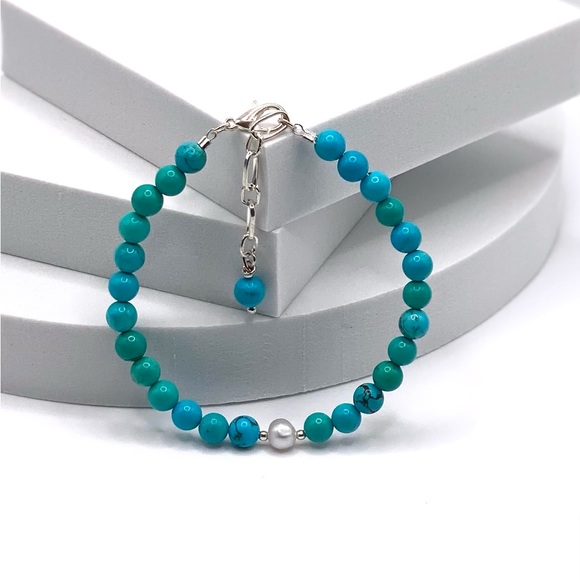Genuine Turquoise and Freshwater Pearl - Picture 5 of 14